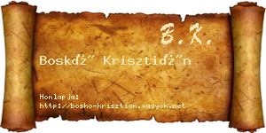 Boskó Krisztián névjegykártya
