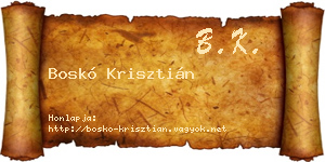 Boskó Krisztián névjegykártya